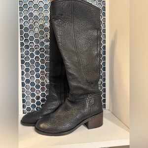 Tory Burch Black Leather Fulton Knee Length Boots Size 8